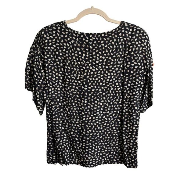 VTG TAPESTRY DESIGNS Short Sleeve Seashell Print Boxy Blouse in Black SZ 8 - Picture 5 of 9